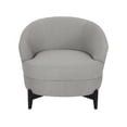 thumbnail image 3 of Spaco Club Chair, Accent Chair, Modern Living Room Chair Arm Chair Barrel Chair with Legs and Padded Seat for Bedroom Reception Room, Gray, 3 of 11