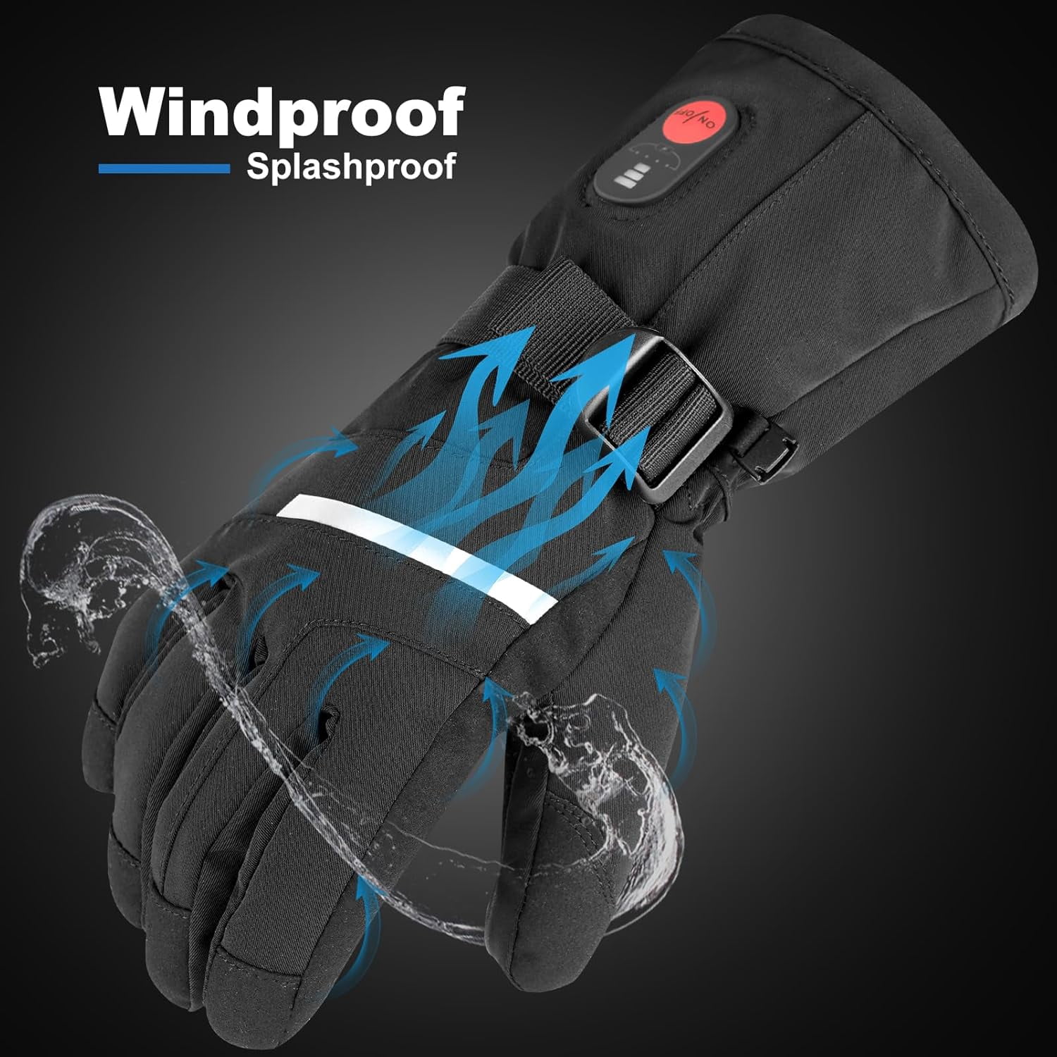 SNOW DEERHeated Gloves - Unisex Winter Ski Gloves with Rechargeable Electric Heating for Skiing, Snowboarding, Snow Hiking, Hunting & Outdoor Activities