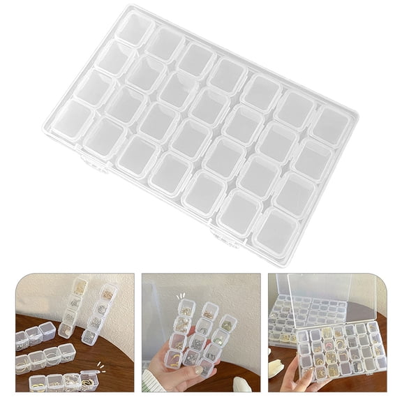 WHAMVOX Clear Transparent Jewelry Box Organizer for Earrings Storage, Display Case with Multiple Compartments