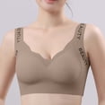 thumbnail image 6 of FAHXNVB Women's Letter Strap Sports Bra with Support Breathable Wireless Push Up Bralettes Yoga Gym Everyday Bras, 6 of 8