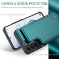 thumbnail image 2 of Mantto Case for Samsung Galaxy S21 with Card Holder, Retro PU Leather RFID Blocking Credit Card Slots Double Magnetic Clasp Flip Kickstand Shockproof Phone Cover for Samsung Galaxy S21,Blue, 2 of 9