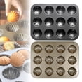 thumbnail image 4 of AUDeals Nonstick Cake Pan, 12-Cup Commercial Carbon Steel Cookies Trays for Oven Baking, Warp Resistant Bakeware, Round Shell Shape Cake Pans, for Baking, Cookies, Muffins, Pastries, 4 of 9