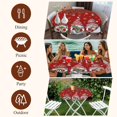 thumbnail image 7 of Red Gnomes Christmas Round Tablecloth, Fitted Table Cover with Elastic for 55"-60" Round Tables, Xmas Ball Gifts Snowflake Table Cloth Outdoor Indoor Dinning Party Waterproof Tablecloths, 7 of 7