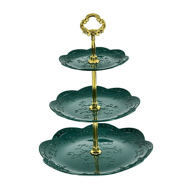 veasfak Cake Rack 3 Tiers Serving Tray Decor Decorative Wedding Party Décor Fruit Snack Plates Cup Cake Stand for Parties Celebration C