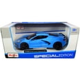 thumbnail image 3 of 2020 Chevrolet Corvette Stingray Z51 Coupe Blue with Black Stripes 1/24 Diecast Model Car by Maisto, 3 of 3