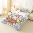 thumbnail image 2 of Erosebridal Easter Egg Kids Twin Comforter Sets,Cute Bunny Rabbit Purple Lavender Flower Bedding Set For Girls Reversible 2 Pieces, 2 of 7