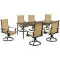 thumbnail image 5 of Hanover Brigantine 7-Piece Dining Set with a 40" x 70" Glass-Top Dining Table and 6 Sling Swivel Rockers, 5 of 11