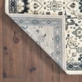 thumbnail image 5 of 5' X 8' Ivory Navy And Gold Oriental Power Loom Stain Resistant Area Rug, 5 of 8