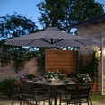thumbnail image 3 of Flash Furniture Sedona Round Cantilever Umbrella with 32 Solar LED Lights, Gray (GMWLUU012GRY), 3 of 13