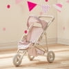 Olivia's Little World Polka Dots Princess Doll Jogging Stroller, Pink
