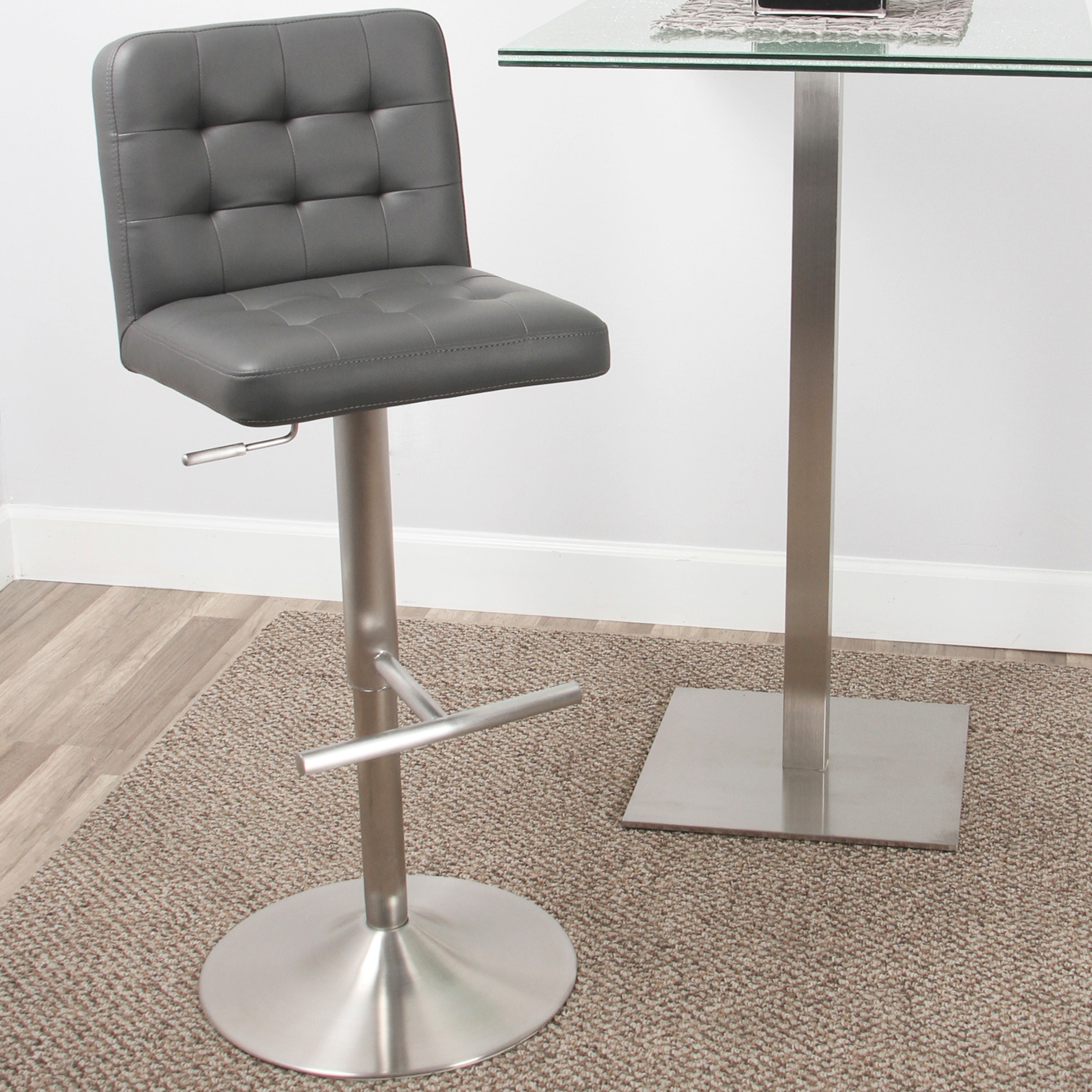 Sale > mix brushed stainless steel adjustable height swivel bar stool