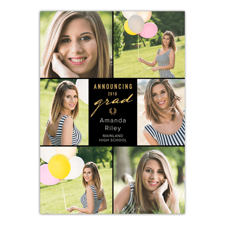 Sailboat Announcement - Classic Stripes Graduation Announcement