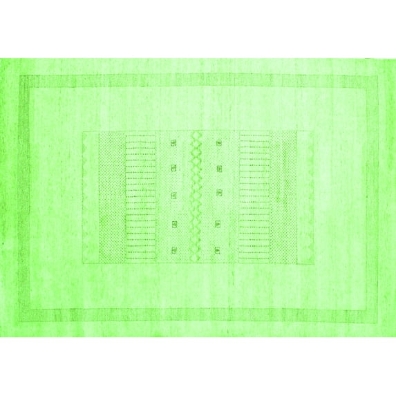 Ahgly Company Indoor Rectangle Solid Green Modern Area Rugs, 4' x 6'
