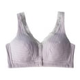 thumbnail image 3 of WBQ Middle-Aged Women Wirefree Bra Front Button Closeure Soft Cotton Bra for Mom Grandma Gift Bra, 3 of 7