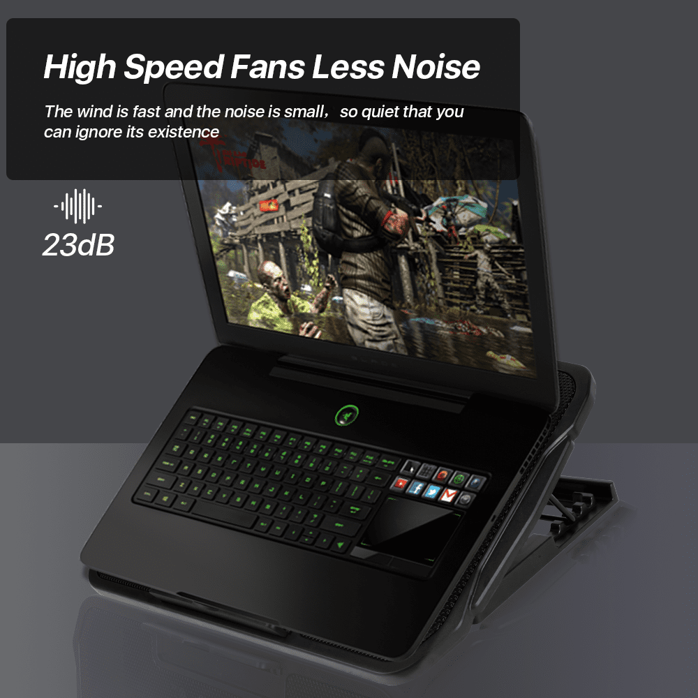KUTGY Quiet Gaming Laptop Cooling Pad Stand with Fan for 15.6-17 Inch, Portable USB Powered Laptop Cooler Fan Cooling Pad