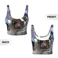 thumbnail image 5 of Fotbe Astronaut in Outer Space Pattern Womens' Sports Bra Longline Wirefree Padded with Medium Support Sports Moisture-Wicking Workou Vest,Tank Top-X-Large, 5 of 7