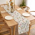 thumbnail image 3 of Table Runner 72 Inches Long for Kitchen Dining, Easter Dresser Scarf Farmhouse, Dining Table Decorations for Wedding/Parties, Country Rabbits Colorful Eggs Leaves Flowers 14 x 72 In, 3 of 8