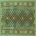 thumbnail image 1 of Ahgly Company Indoor Square Southwestern Turquoise Blue Country Area Rugs, 6' Square, 1 of 4
