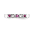 thumbnail image 4 of 14K White Gold Ring Band Wedding Diamond Round Ruby Red, 4 of 7