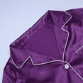 thumbnail image 7 of UFOUND Men Satin Silk Button Down Pajamas PJs Sets Solid Color Two Piece Homewear Sleepwear Loungewear Long Sleeve Silky Nightwear, 7 of 7