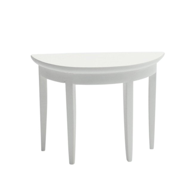 CIMAXIC Mini Table Échelle 1:12 Mobilier Miniature Mini Maison Demi-Table Ronde Mobilier d'Artisanat,3.46"X2.56"X1.18 Pouces