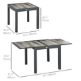 thumbnail image 3 of Outsunny Table à Manger d'Extérieur Extensible avec Cadre en Aluminium, pour Balcon (1 Unité), 3 of 10
