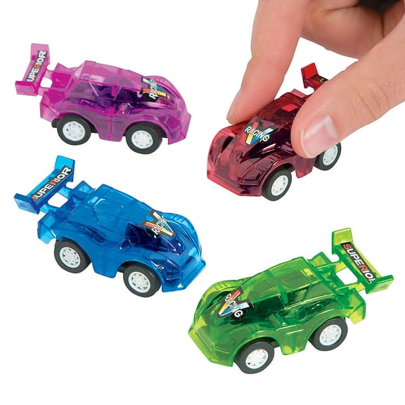 Pull Back Translucent Race Cars - Party Favors - 12 Pieces
