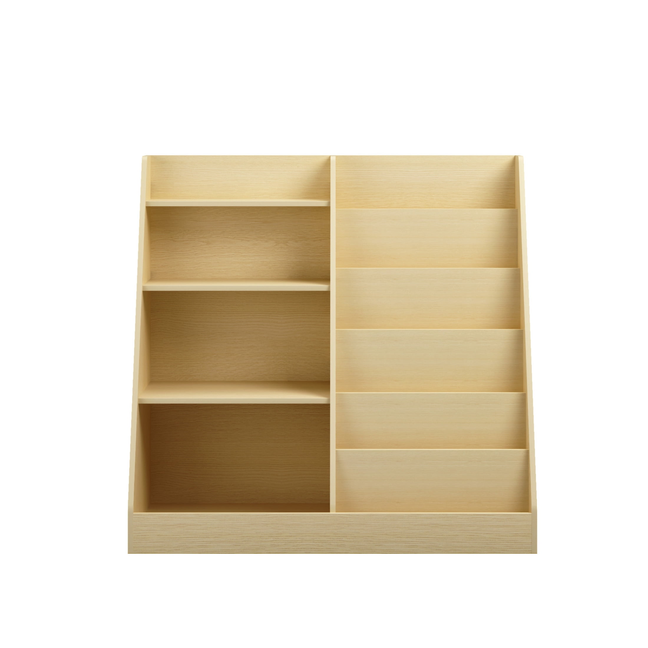 Noble House Kids Bookshelf and Toy Storage Organizer, 4-Tier Wooden Bookcase for Nursery, Playroom, Natural