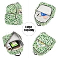 thumbnail image 5 of FORMRS Mini Backpack Purse for Women Travel Daypack Casual Shoulder Bag, Green Dot Triangles Pattern, 5 of 7