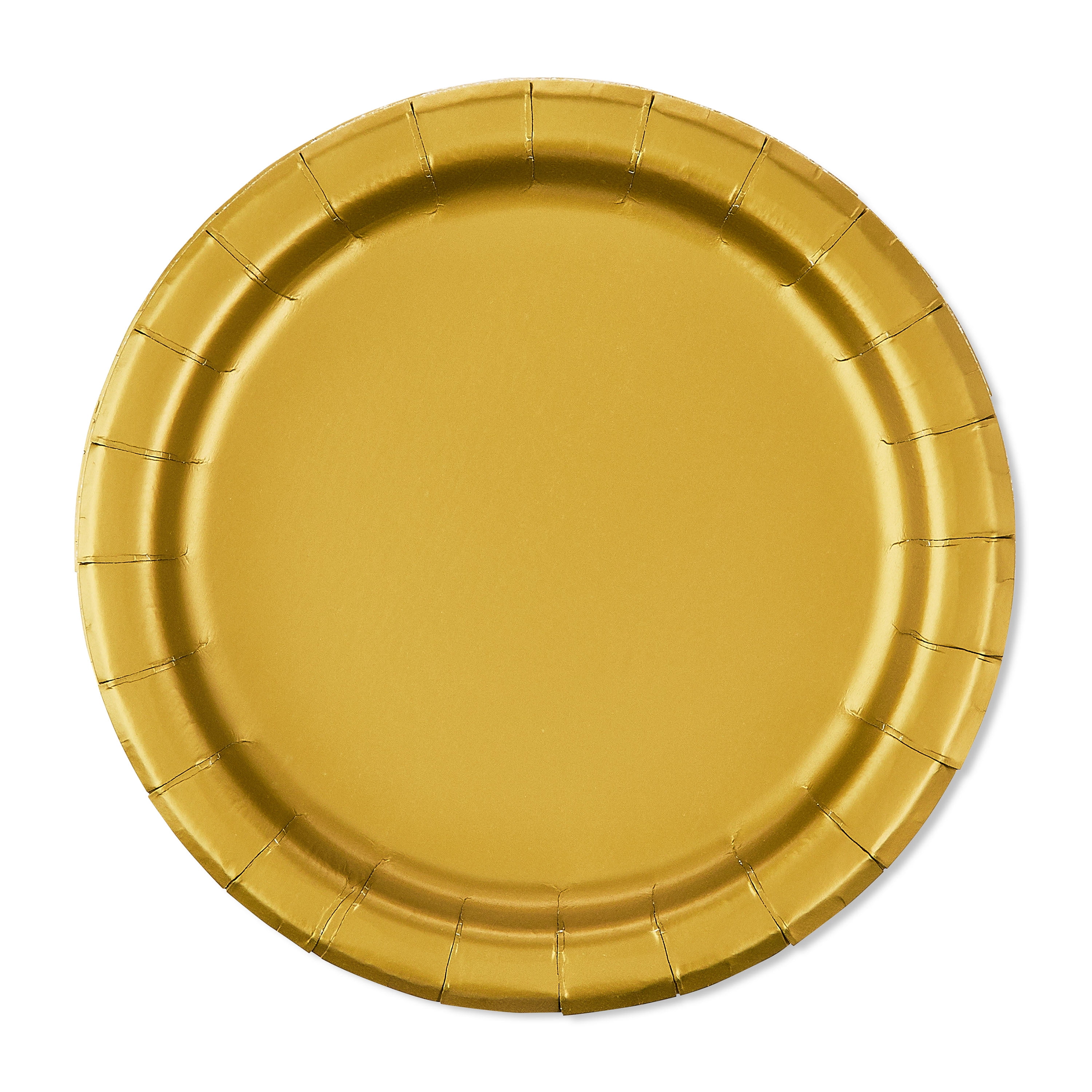 (6 pack) Disposable Paper Plates, 7", Gold, 24 Count, by Way To Celebrate