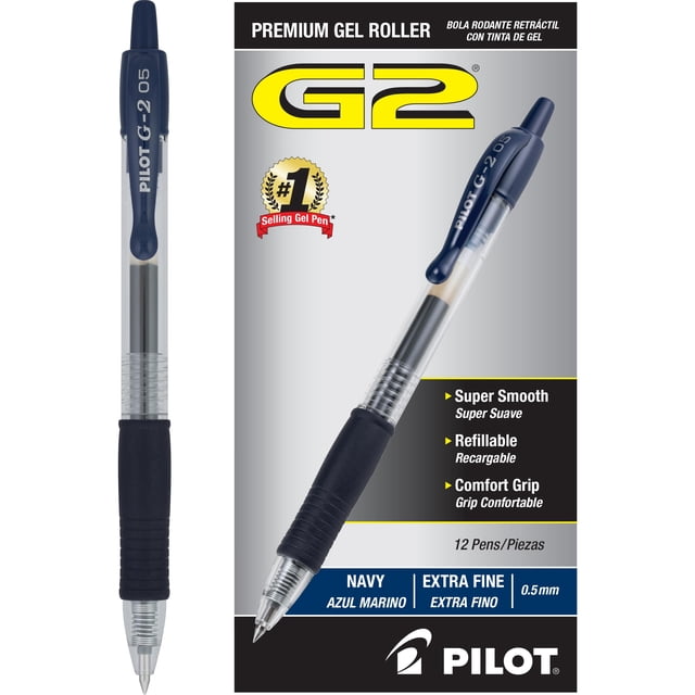 Bolígrafos de gel Pilot G2 Premium punta extra fina 0,5 mm paquete de 12