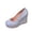 Light Blue, variant on Womens Pumps Platform Wedge Round Toe Slip-on Chunky Block High Heel Dress Shoes Sandals