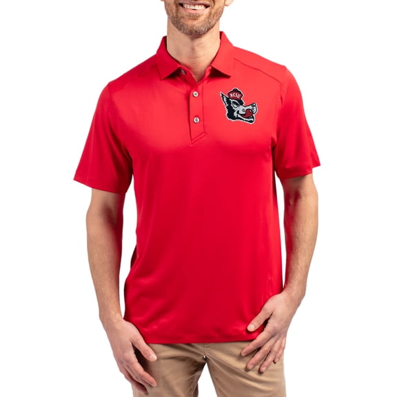 Men's-Cutter & Buck  Red NC State Wolfpack Forge Eco Stretch Recycled Polo
