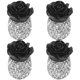 thumbnail image 1 of ADDHAT 4Ud Tapas Decorativas Negras Para De Neumático Con Floral, 1 of 6