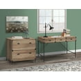 thumbnail image 3 of AGHDECO Adult Modern Rectangular Portable Writing Desk with 3 Box Drawers, Storage, Rustic Oak/Black, 3 of 7