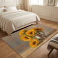thumbnail image 4 of Area Rugs 4'x6'. Sunflower Carpet Runner Indoor Outdoor Rugs Home Decor Aesthetic, Vintage Yellow Botanical Floral Summer Non Slip Mats Washable Accent Rug for Living Room Bedroom, 4 of 8