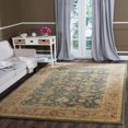 SAFAVIEH Antiquity Lagrange Floral Bordered Wool Area Rug, Teal Blue