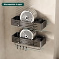 thumbnail image 4 of Esquinero para Baño Regadera Ventosa Repisas Sin Taladro Organizador de Regadera Metal de Aluminio Porta Shampoo Antióxido Estante Organizador Baño Gris Mueble para Regadera, 4 of 4