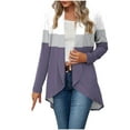 thumbnail image 3 of Women's Casual Loose Fit Long Sleeve Cardigan Coat Sweater Top Solid Color Lightweight Layering Piece for Fall | CSEONE,Purple XL, 3 of 9