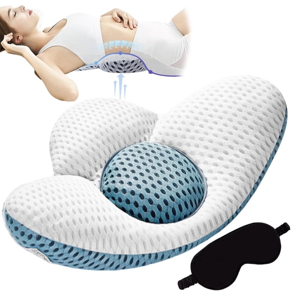 Almohada Lumbar QWTG Azul Ergonómica y Respirable para Mujeres Embarazadas y Trabajadores de Oficina
