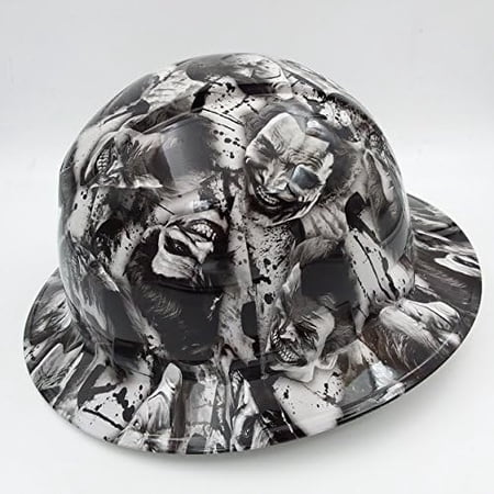 Customized Pyramex Full Brim Sinister Joker Hard Hat with Ratcheting Suspension White$$Tools & Hardware Other