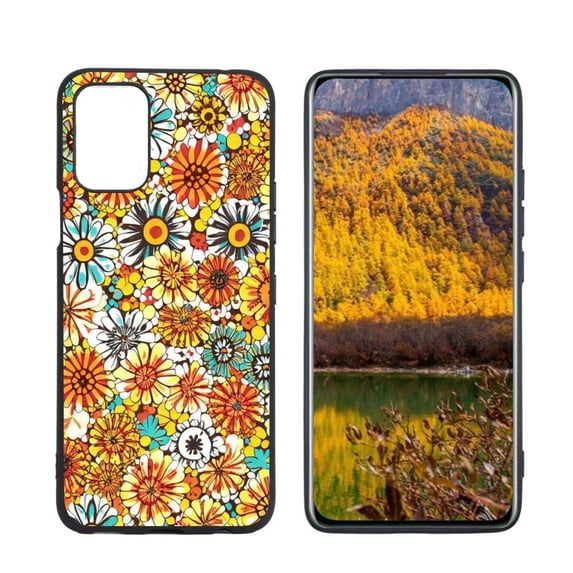 Compatible with LG K53 Phone Case, Retro-Groovy-Floral-Hippie11 Case Men Women, Flexible Silicone Shockproof Case for LG K53