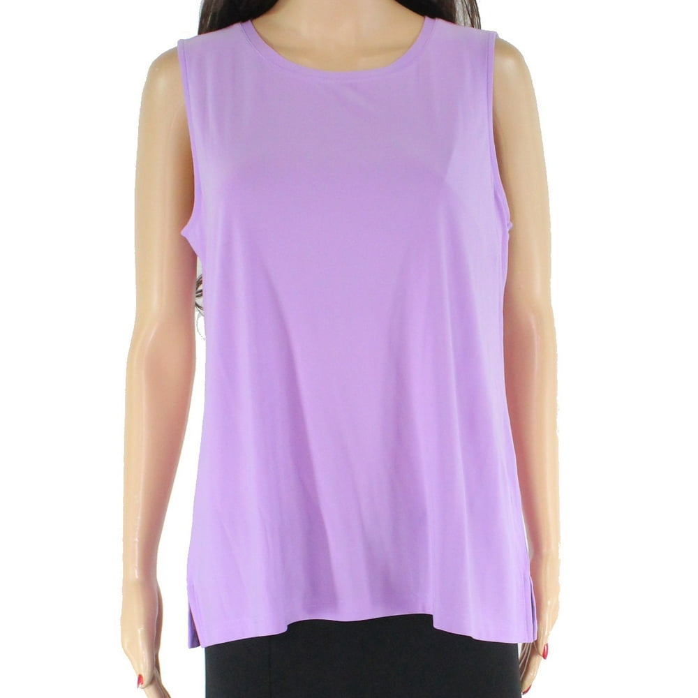 Complements Tops & Blouses Womens Top Lilac Large Petite Tank Solid