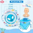 thumbnail image 5 of CQHVKQ 21" Inflatable Baby Pool Float Seat, Baby Swimming Ring for Swim Training, Toddler Inflatable Swimming Float with Double Airbag Safety Seat, Adjustable Infant Pool Floats 6-12 Months, Blue, 5 of 9