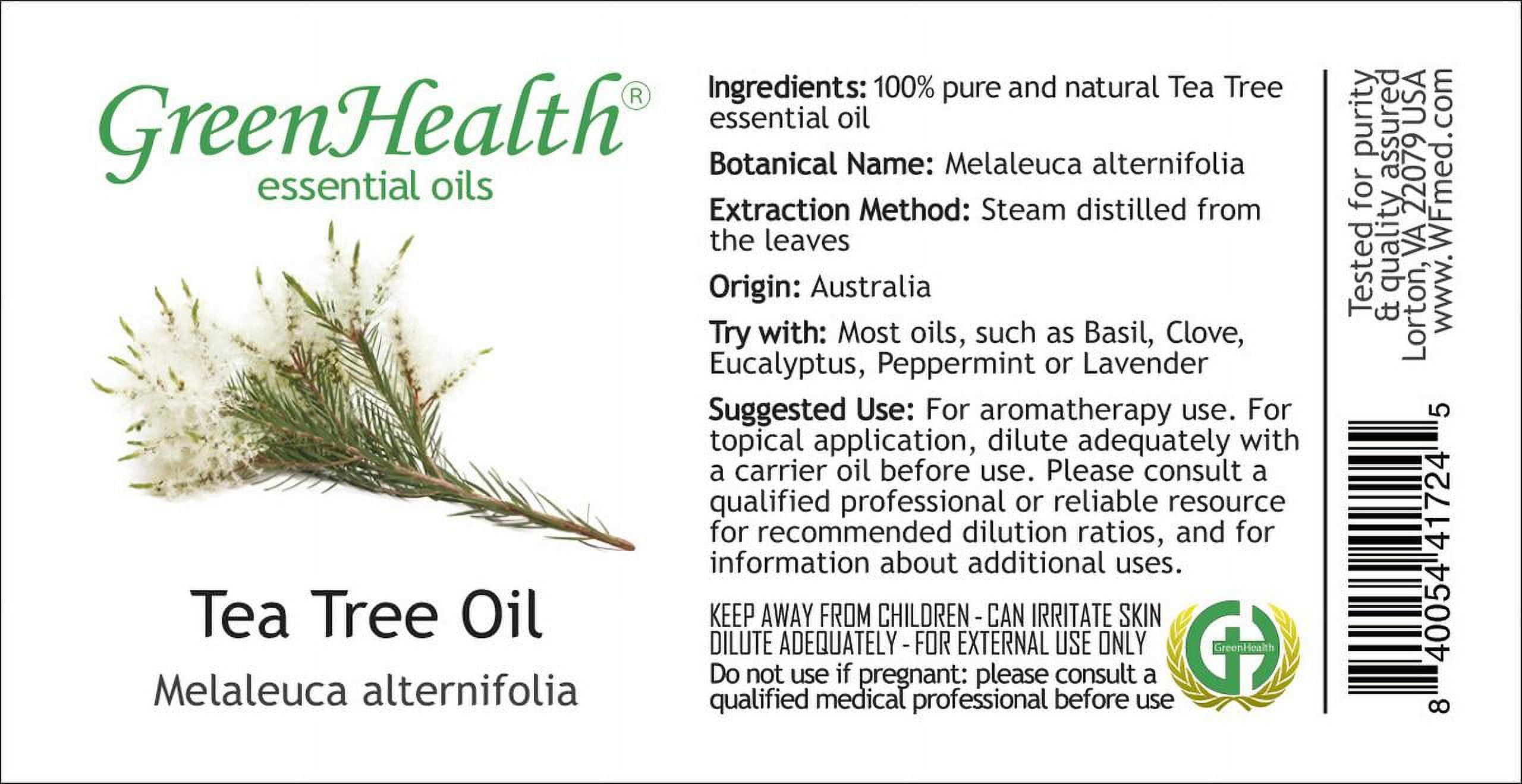 Tea Tree Oil – 8 fl oz (237 ml) Aluminum Bottle w/Plug Cap – 100% Pure Essential Oil