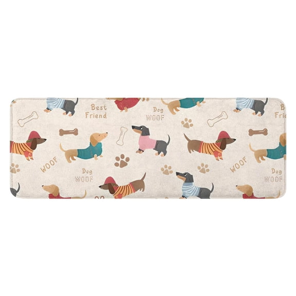 Dachshund Kitchen Rug Mat,Kitchen Runner Rugs Non Skid Washable,Decorative Kitchen Floor Mats for Kitchen,Sink,Laundry,17"x47.2"