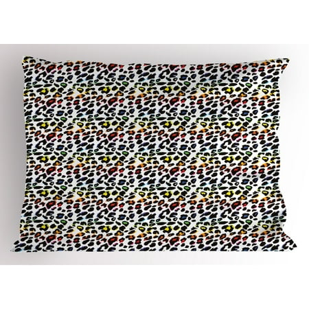 Leopard Print Pillow Sham Classical Savannah Mammal Skin Pattern