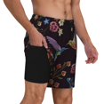 thumbnail image 2 of Disketp Humming Bird for Men's Double Layer Sports Swim Trunks,Stretchy Swim Trunks,Perfect for Swimming, Beach & Sports Activities-Small, 2 of 6