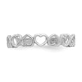 thumbnail image 5 of 14K White Gold Ring Band Toe Polished Cut Out Hearts, Size 9, 5 of 5