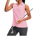 thumbnail image 2 of BODOAO Golf Polo Shirts for Women Sleeveless Summer Sports Athletic Workwear Quick Dry Lightweight Collared Tank Tops for Tennis Workout Golf Casual Daily Wear and Travel Pink 3XL, 2 of 9